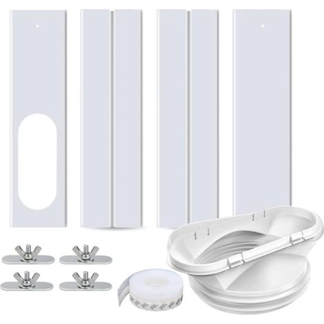 Kit de ventana para aire acondicionado portátil, sello de ventana ajustable para aire acondicionado deslizante, kit de ventilación de ventana para aire acondicionado, placa de sellado de ventana ajust