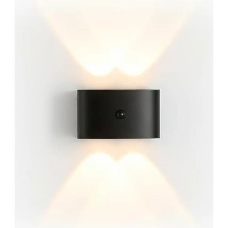 Lampe Veilleuse Prise Murale LED 4W en Aluminium Détecteur de Mouvement et Capteur Crépusculaire éclairage Supérieur et Inférieur (1/5)