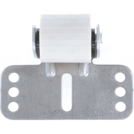 Guide de tablier acier de volet roulant avec roue en PVC à visser épaisseur 32mm entraxe 65mm Store Fenêtre Enroulement Déroulement Coffre Menuiserie (1/3)