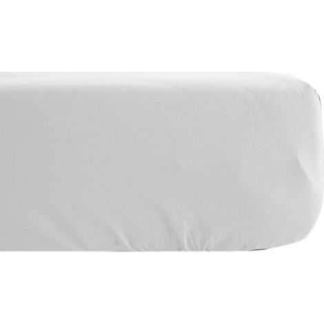 Drap housse uni percale de coton MANOIR Bonnet de 35 cm 140x200 cm (1/5)