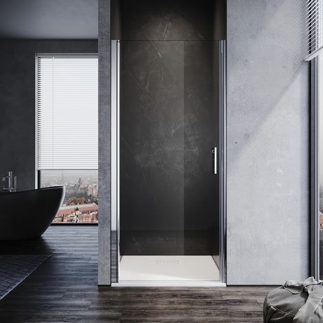 SONNI Nischentür Dusche Duschkabine Schwingtür Pendeltür Duschabtrennung Glas (85-87)86x195cm,NANO Glas,Hebe-Senk-Funktion,Spritzwasserschutz (1/5)