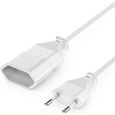 Rallonge électrique LogiLink CEE 7/16 Euro 2 m, fiche plate blanche (1/5)