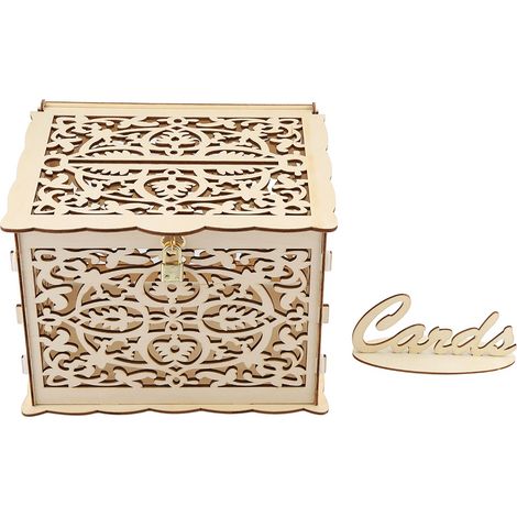 Boîte à cartes de mariage avec clés, coffret cadeau DIY pour argent, anniversaire fête (1/5)