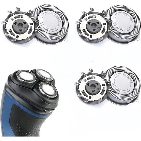 3 Unités Tête De Rasoir SH30/SH50, Acier Haute Qualité, Système Rotatif 360°, Pour Philips Série 1000-5000 (1/5)