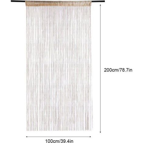 Rideau de perles - - 200x99cm - Polyester - Style romantique - Gris (1/4)