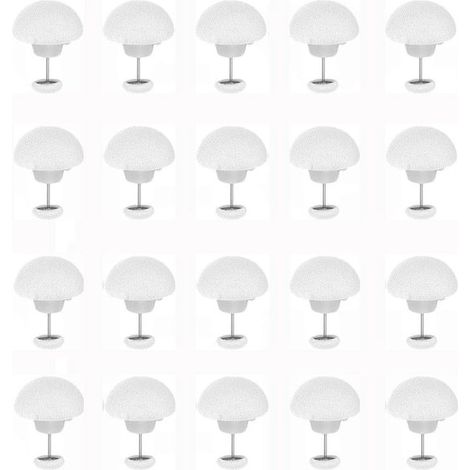 Pinzas redondas, 20 pinzas antideslizantes, aptas para fundas nórdicas, sábanas, cortinas, percheros y textiles (blancas). (1/5)