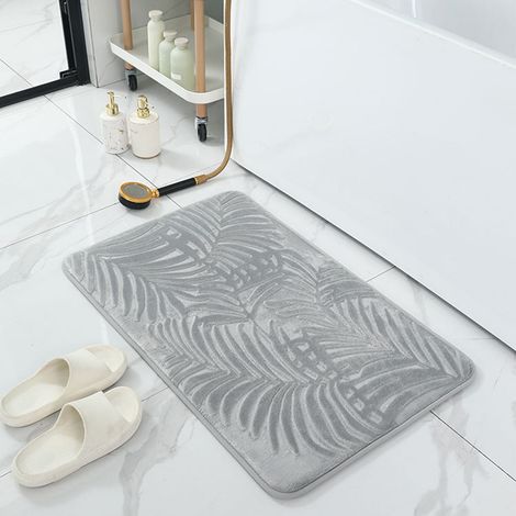 Tapis De Bain - Mousse À Mémoire De Forme - Absorbant - Antidérapant - Pour Salle De Bain Chambre Et Entrée - 50 X 80 X 3 Cm (1/3)