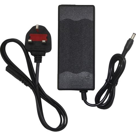 Chargeur de batterie CC pour scooter 42 V 2 A (normes européenne, américaine, britannique et australienne) - Adaptateur de chargeur pour batterie lithium - Norme britannique