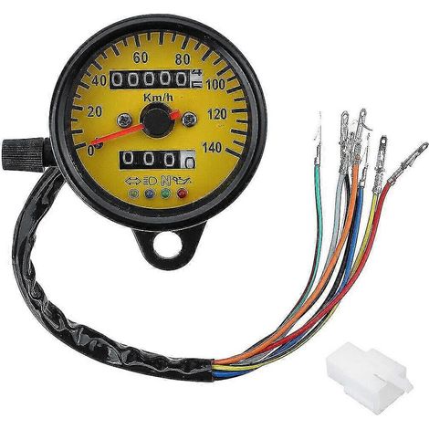 Compteur de vitesse et de kilométrage universel pour moto, double compteur kilométrique, rétroéclairage LED, tachymètre (1/5)