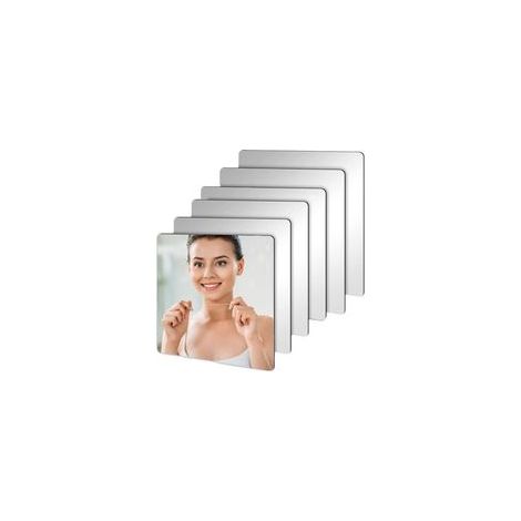 6 Pièces Miroir Mural Autocollant, Autocollant Mural Décorative Auto Adhésifs, Miroir Acrylique Antidéflagrant Carrés Flexible pour Salle de Bain Salon Chambre (1/5)