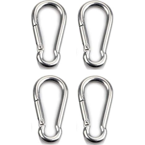 4pcs Mousqueton de Fixation pour Charges Lourdes, Sports, Chiens de Serrure, Hamac Balançoire, en Acier Inoxydable 304, 6mm Épaisseur (1/5)