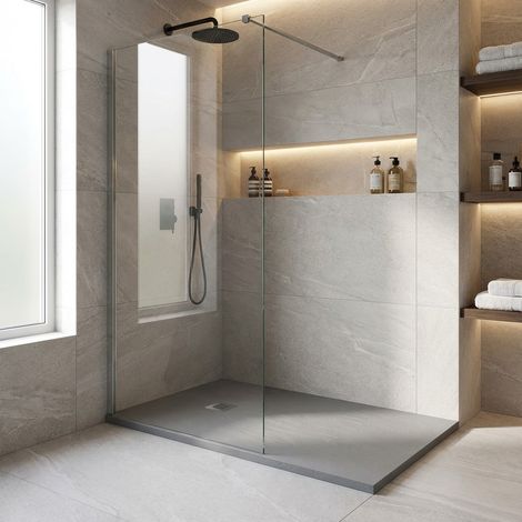 Piatto doccia in resina colore cemento 70x100 cm con griglia e piletta – Showey