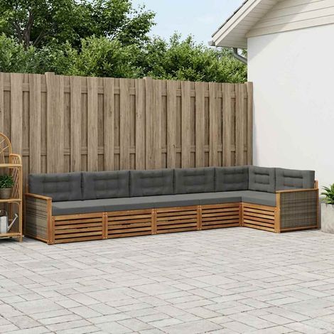 vidaXL Ensemble de canapés d'extérieur 6 pcs Naturel et Anthracite