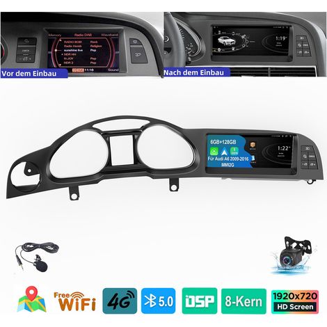 Autoradio 8,8" pour Audi A6 C6 4F MMI 2G (2005-2009) 4G GPS navigation BT Carplay 6+128 Go CAM (1/5)