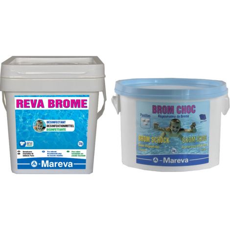 MAREVA Pack - Tabletas de Bromo - 5kg - Tabletas de Bromo de Choque - 3kg