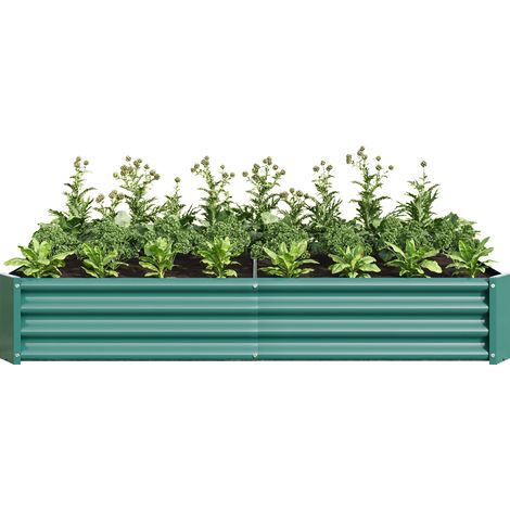 Letto rialzato da coltivazione in metallo 180 x 90 x 30 cm verde (1/5)