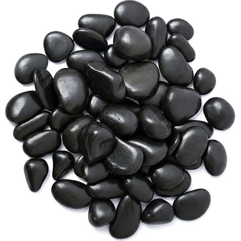 Natural Pebbles Polished Black Decorative Stones for Bamboo Plants, Aquarium, Vase Filler, Fairy Garden, Aquarium Decoration (1/5)