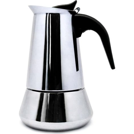 Cafetière italienne inox - 12 tasses pour tous feux - Induction, gaz, vitrocéramique - Café aromatique - Entretien facile - Argenté (1/5)