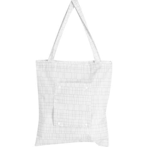 Sac cabas pliable, recyclable, réutilisable, grande capacité, pour fruits et légumes (blanc) (1/5)