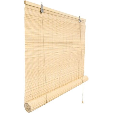 Store en Bambou Opaque - 1 Pièce - Style Naturel - Protection Solaire et Visuelle - Pour Fenêtres et Portes - 120 x 220 cm (1/5)