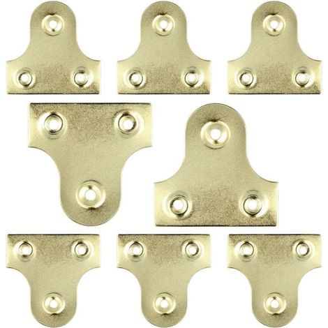 Plaques de fixation en laiton pour cadres en verre miroir clair de 19 mm - Lot de 10 (1/3)