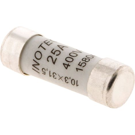 Lot 3 fusibles céramique 10.3x31.5mm 25A sans voyant - Zenitech (1/3)