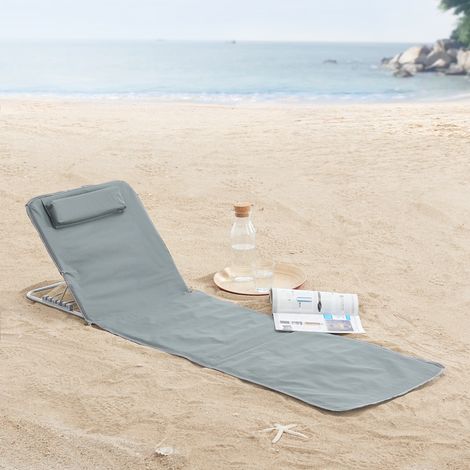 Lot de 2 tapis de plage Cellorigo avec dossier inclinable 160 x 49 cm gris foncé [en.casa] (1/5)