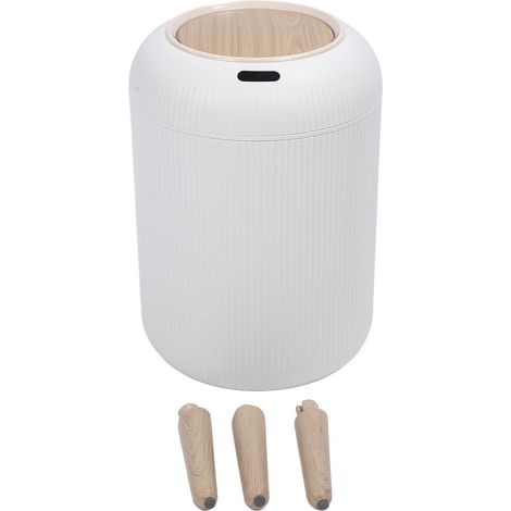 Poubelle à capteur intelligent, poubelle en plastique étanche sans contact, poubelle automatique pour salles de bains, cuisines, camping-cars blanc (1/5)