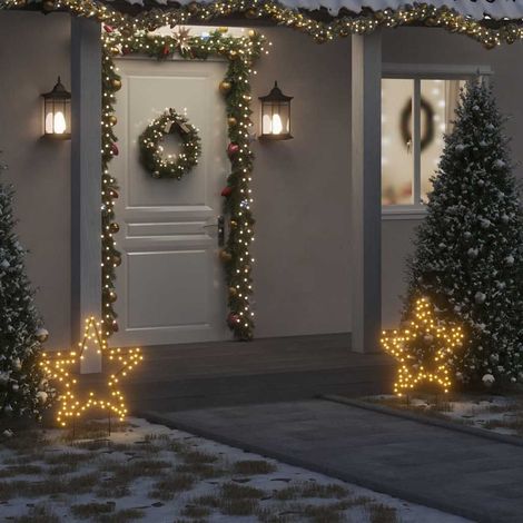 Weihnachtsstern mit Erdspießen und 80 LEDs 60 cm
