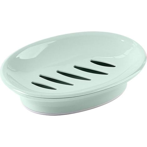 Ovale Seifenschale für die Toilette, einfache Seifenschale aus Kunststoff, Doppelkammer-Abfluss, Badezimmer-Gesichtsseifenschale (1/5)