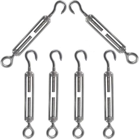 M5 Tensioner Cable Tensioner Hook and Eye Stainless Steel 304 Adjustable Tensioner Wire Tensioner Used for Tensioning Steel Wire Antenna Clothesline Chain 6pcs (1/5)