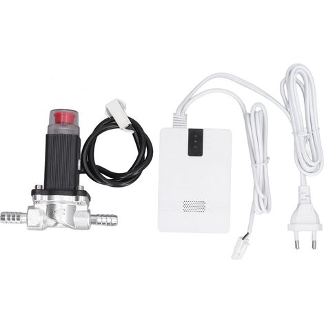 Détecteur de fuite de gaz avec alarme sonore et visuelle 12VDC, robinet de coupure de gaz AC 90-240V, prise UE, contrôle de fuite (1/5)