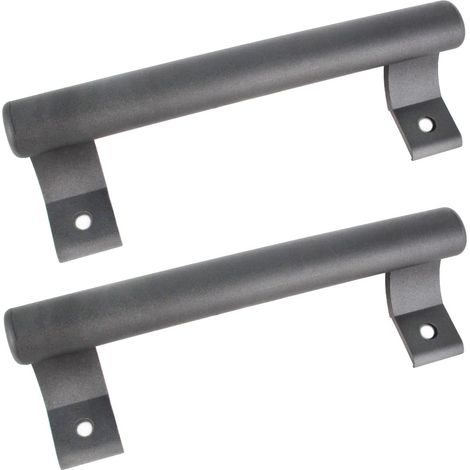 2 Pièces - Poignée de porte coulissante - Alliage d&39aluminium - Design ovale ergonomique pour portes vitrées et placards - Noir - 20x2,5cm