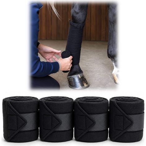 Oypla Coco Equestrian Set of 4 Horse Polo Fleece Leg Bandages (1/5)