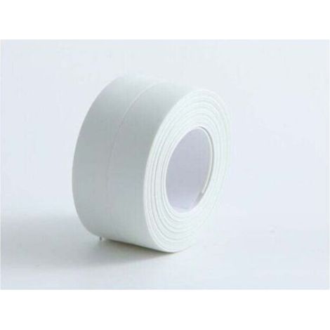 (2 pièces blanches) Plinthe flexible - bande de finition pour cuisine et salle de bain 22 mm 3,2 m, joint autocollant, bande de feuillure flexible, bande d'étanchéité
