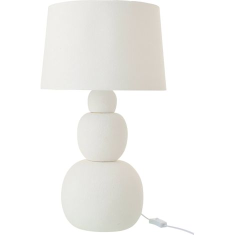 Lampe de table blanche en poterie sculpturale - Blanc (1/5)