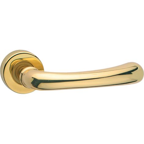 4BL BLISTER 1/2 MANIGLIA OTTONE LUCIDO X PORTE BLINDATE DESTRA (1/2)