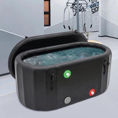 Bain de glace ovale gonflable pour adultes avec couvercle et pompe gonflable athlète camp d'été Indoor Outdoor Cooling Therapy (1/5)