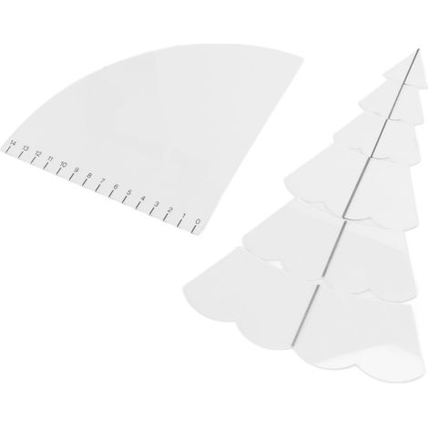 Ensemble de courtepointes pour sapin de Noël fait main, en acrylique transparent, comprenant un patron de couture, une règle et des outils pour la confection de dessous de plat. (1/5)