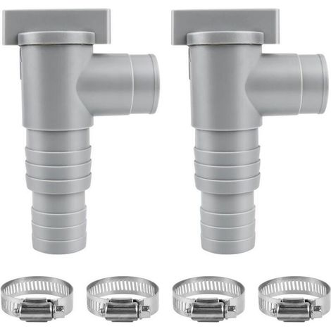 2 Pcs vanne d'arrêt Piscine 32mm Vanne d'entretien pour Piscine avec 4 Colliers de Serrage Accessoires d'entretien pour Piscine (1/5)