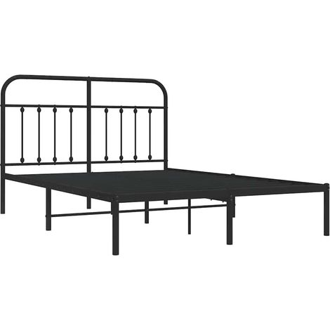 Estructura cama sin colchón con cabecero metal negro 140x190 cm vidaXL