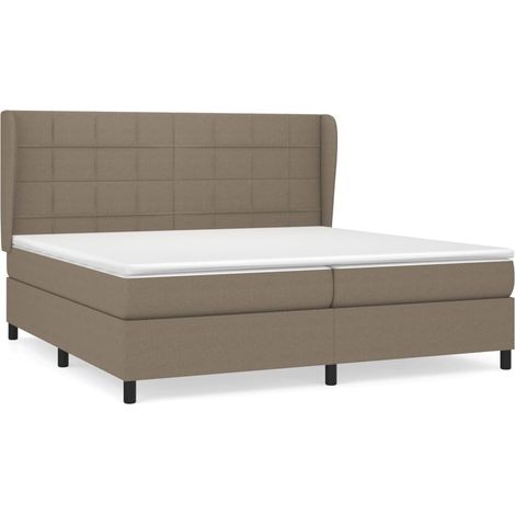 Maison Exclusive - Giroletto a Molle con Materasso Tortora 200x200 cm in Tessuto