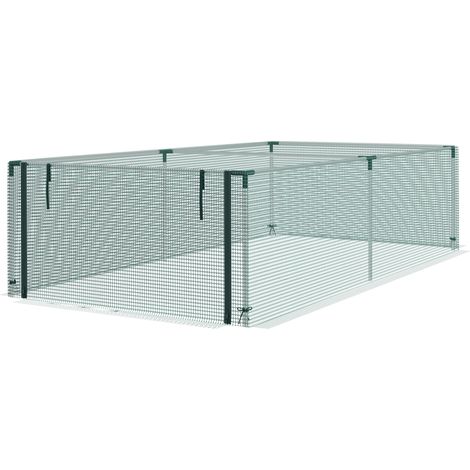 Serre de jardin serre à tomates filet protection porte zippée enroulable HDPE, dim. 125L x 248l x 62,5H cm (1/5)