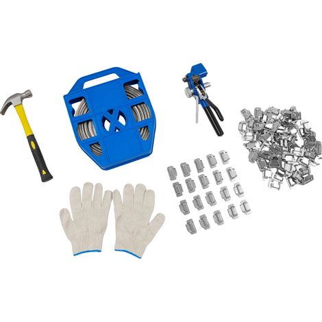 Zurrwerkzeugset, Spannvorrichtung mit Schneider, Edelstahlkonstruktion, Blau (1/2)