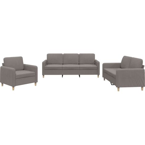 Maison Exclusive - Set di Divani 3 pz con Cuscini Tortora in Tessuto (1/5)