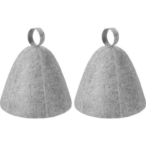 Gorro de sauna de 2 piezas，gorro de fieltro para hombre，gorro de fieltro para sauna de mujer，gorro de fieltro divertido，gorros de sauna (gris) (1/5)
