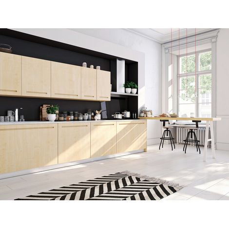 Reversible Küchenrückwände in Satinschwarz / Mattschwarz (erhältlich in 2 m x 1 m und 1 m x 0,5 m) - Farben - RAL 9005 schwarz, Dicke - 3 mm, Breite - 50 cm, Länge - 100 cm (1/4)