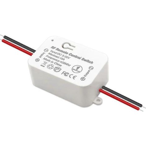 Télécommande sans fil 433 MHz, récepteur mini relais 10 A, alimentation CC 6 V, 12 V, 24 V, 30 V, 36 V, pour pompes, éclairages et ventilateurs LED. (1/5)
