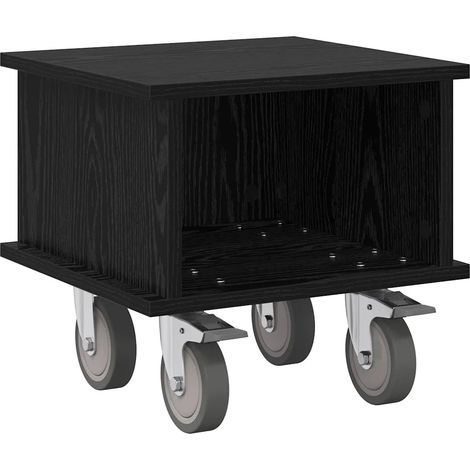 Meuble TV rectangulaire fonctionnel moderne 37 x 35 x 35 cm en bois d'ingénierie chêne noir (1/5)