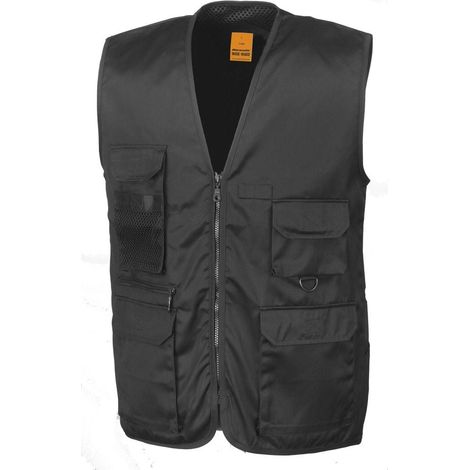 Gilet sans manches reporter multi-poches polycoton Result Noir M